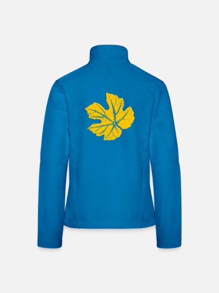 Weinblatt / Blatt Weinrebe - Botanisch - Frauen Softshelljacke - Lichtblau - Hinten