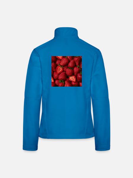 Frische rote Erdbeeren - Frauen Softshelljacke - Lichtblau - Hinten