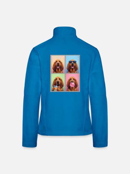 Hunde Bluthund Hund - Frauen Softshelljacke - Lichtblau - Hinten