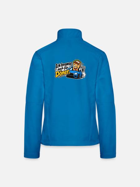Ich bremse auch für Döner - Frauen Softshelljacke - Lichtblau - Hinten