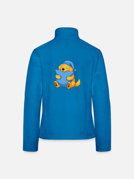Schläfriger Golden Retriever - Frauen Softshelljacke - Lichtblau - Hinten