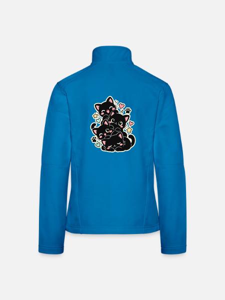 Katze, Süßes Kätzchen, Lustige Katze - Frauen Softshelljacke - Lichtblau - Hinten