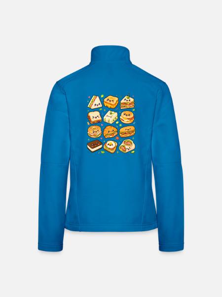 Kawaii Sandwiches | Brotzeit & Snacks - Frauen Softshelljacke - Lichtblau - Hinten