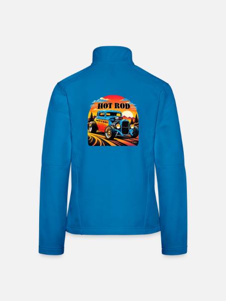 Hot Rod – Rock'n Race Retro - Frauen Softshelljacke - Lichtblau - Hinten