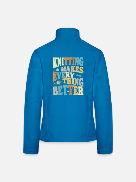 Knitting makes everything better - Frauen Softshelljacke - Lichtblau - Hinten