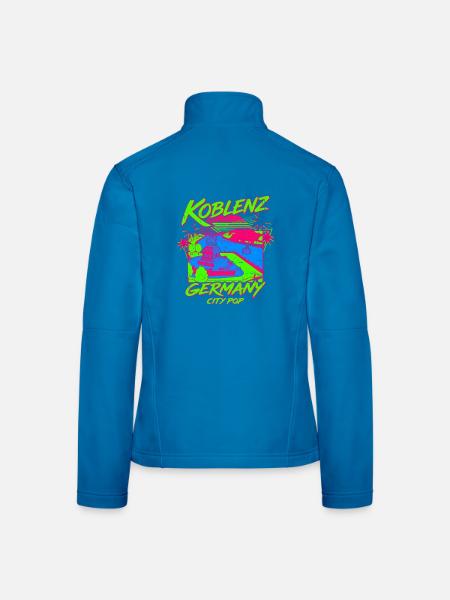 City Koblenz Germany Skyline River Sunset Art - Frauen Softshelljacke - Lichtblau - Hinten