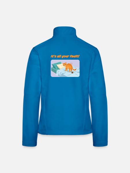 Rache ist "Süß": Die Revanche der Katze - Frauen Softshelljacke - Lichtblau - Hinten