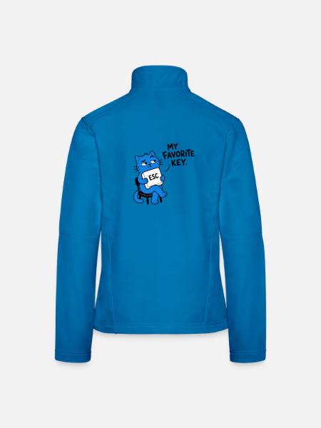 ESC MEIN LIEBLINGSSCHLÜSSEL – Chat Geek - Frauen Softshelljacke - Lichtblau - Hinten