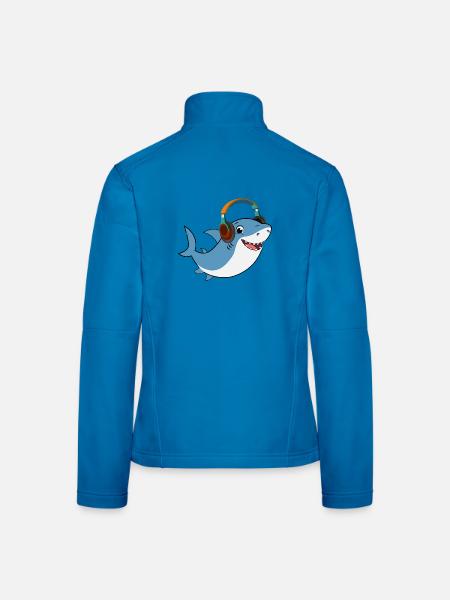 Shark DJ mit Kopfhörern - Frauen Softshelljacke - Lichtblau