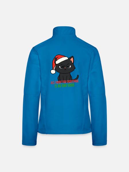 Weihnachtskatze Niemand hier Weihnachtsmütze Sarkastischer INFJ - Frauen Softshelljacke - Lichtblau