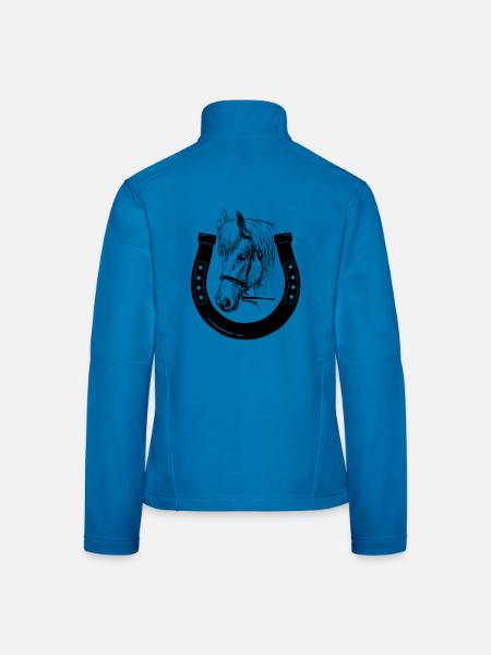 reiten Pferd Lieben Reiterin Pferde Pferdesprüche  - Frauen Softshelljacke - Lichtblau - Hinten