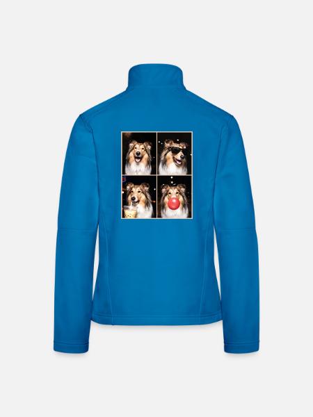 Hunde Collie Hund - Frauen Softshelljacke - Lichtblau - Hinten