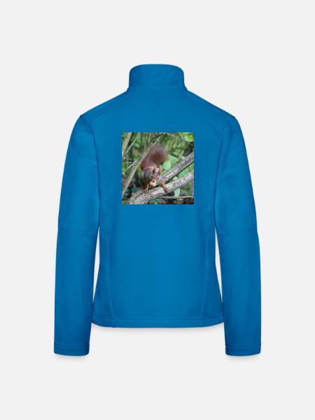 Eichhörnchen am Ast mit Nuss - Frauen Softshelljacke - Lichtblau - Hinten