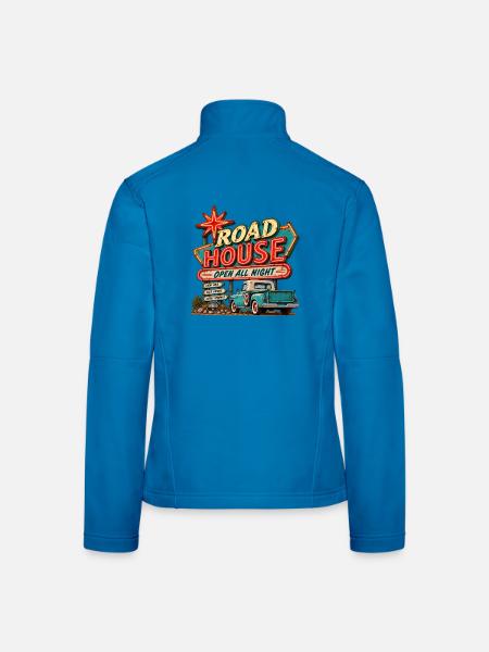 Vintage Road House Hot Rod Americana - Frauen Softshelljacke - Lichtblau - Hinten