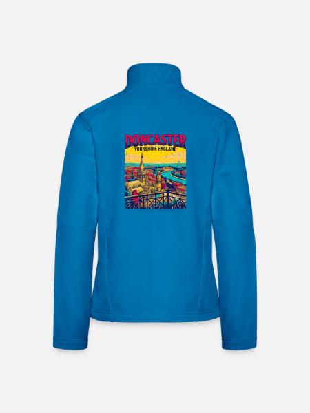 Doncaster Yorkshire England Skyline Landscape - Frauen Softshelljacke - Lichtblau - Hinten