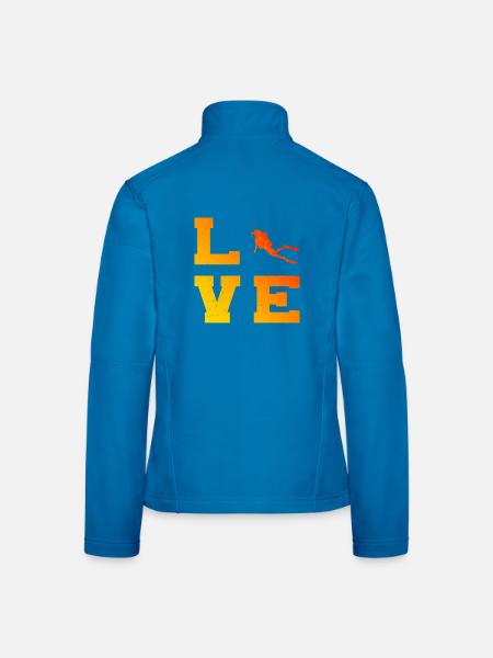 Scuba Diving Geschenkidee für Unterwasserabenteuer - Frauen Softshelljacke - Lichtblau - Hinten