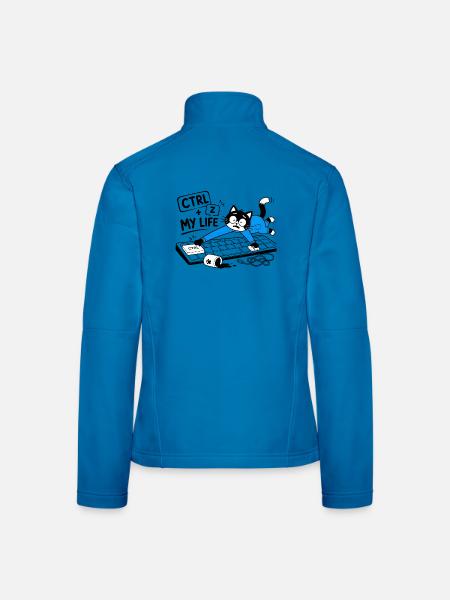 STRG + Z MEIN LEBEN – Geek-Katze und Humor - Frauen Softshelljacke - Lichtblau - Hinten
