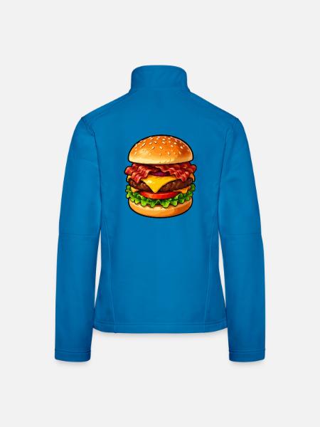 Hamburger Pop-Art Cartoon - Frauen Softshelljacke - Lichtblau - Hinten