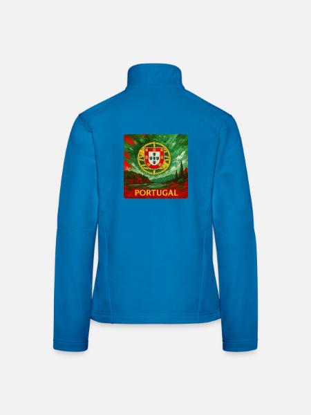 Portugal Emblem im Landschaftsdesign - Frauen Softshelljacke - Lichtblau - Hinten