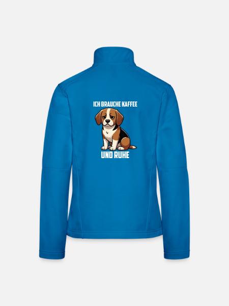 Ich Brauche Kaffe und Ruhe Beagle Beaglebesitzer  - Frauen Softshelljacke - Lichtblau - Hinten