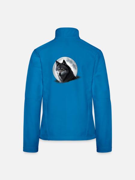 Mondlichtwolf im Mondschein - Frauen Softshelljacke - Lichtblau - Hinten
