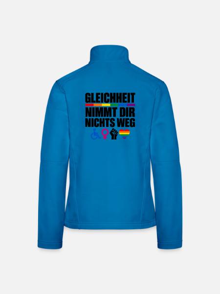 Gleichheit nimmt dir nichts weg – Vielfalt - Frauen Softshelljacke - Lichtblau - Hinten