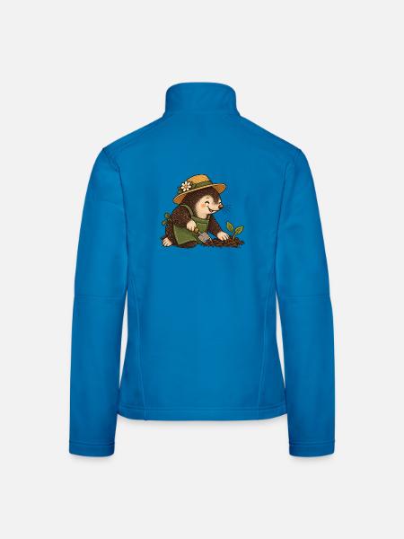 Maulwurf-Gärtner pflanzt einen Setzling - Frauen Softshelljacke - Lichtblau - Hinten