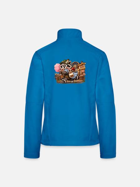 Waschbär mit Volksfest-Süßigkeiten  - Frauen Softshelljacke - Lichtblau - Hinten