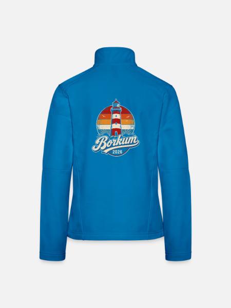 Borkum Leuchtturm 2026 Retro - Frauen Softshelljacke - Lichtblau - Hinten
