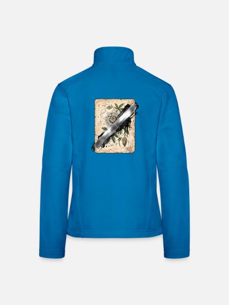 Botanische Illustration mit Vandal Übermalung - Frauen Softshelljacke - Lichtblau - Hinten