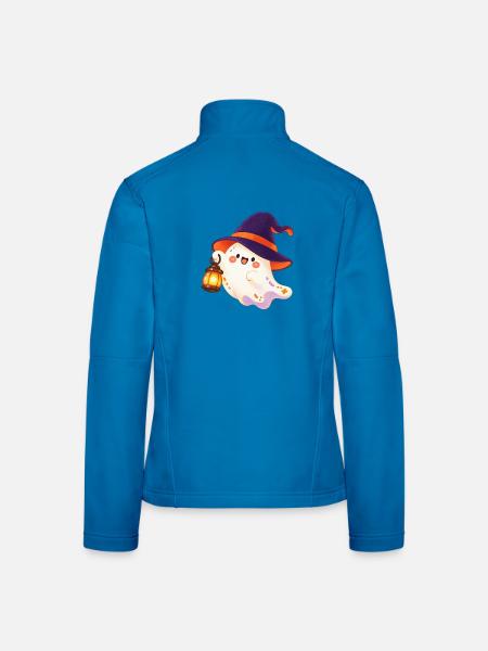 Spukfreund im Laternenlicht - Frauen Softshelljacke - Lichtblau - Hinten