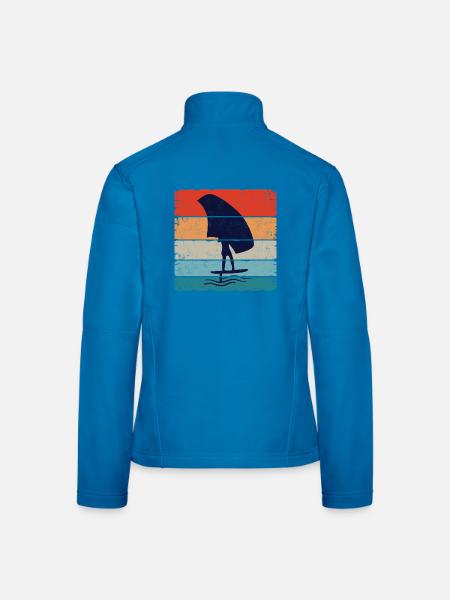 Foiling Retro Sunset Square - Frauen Softshelljacke - Lichtblau - Hinten