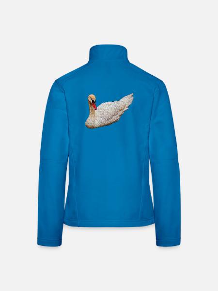 Wasserfarbener Schwan in ruhiger Pose - Frauen Softshelljacke - Lichtblau - Hinten