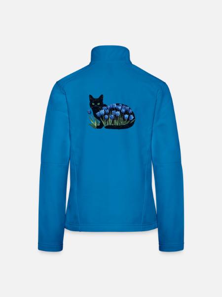 Cat Noir und Blue Tulips Cottagecore - Frauen Softshelljacke - Lichtblau