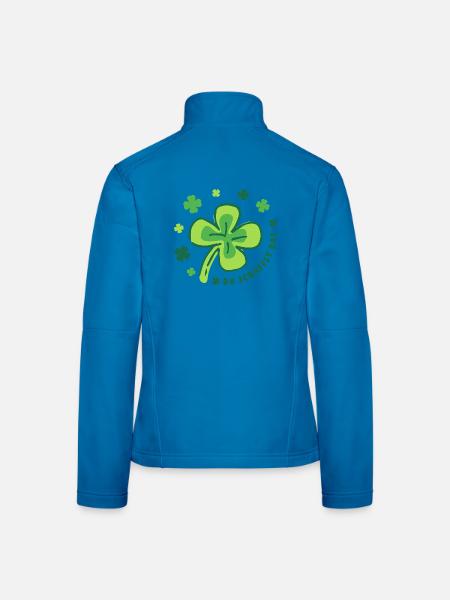 Du schaffst das! Glücksklee Glücksbringer - Frauen Softshelljacke - Lichtblau - Hinten