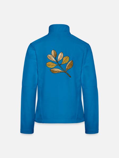 Blätter - Frauen Softshelljacke - Lichtblau - Hinten