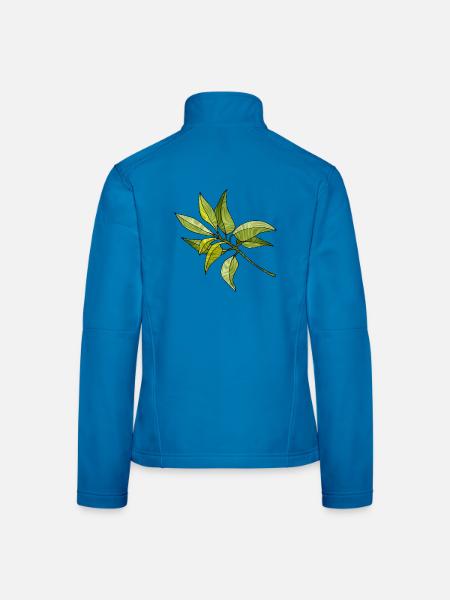 Blätter - Frauen Softshelljacke - Lichtblau - Hinten