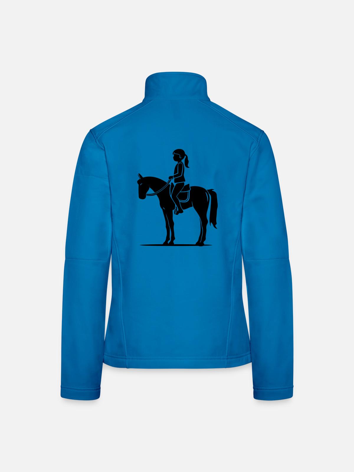 Pferd Mädchen - Frauen Softshelljacke - Lichtblau - Hinten