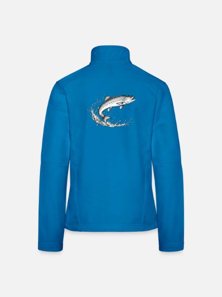 Meerforelle Sprung - Frauen Softshelljacke - Lichtblau - Hinten