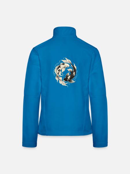 Koi-fische Japanische Koi-fische Koi-karpfen - Frauen Softshelljacke - Lichtblau - Hinten
