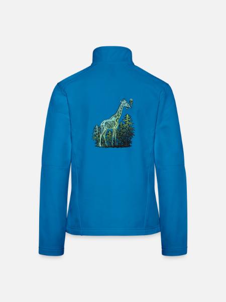 Röntgen Kiffer Giraffe - Frauen Softshelljacke - Lichtblau - Hinten