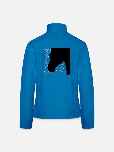 Pferd Punkte - Frauen Softshelljacke - Lichtblau - Hinten