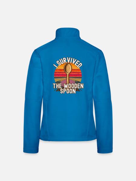 Ich habe das Retro-Design des Holzlöffels überlebt - Frauen Softshelljacke - Lichtblau - Hinten