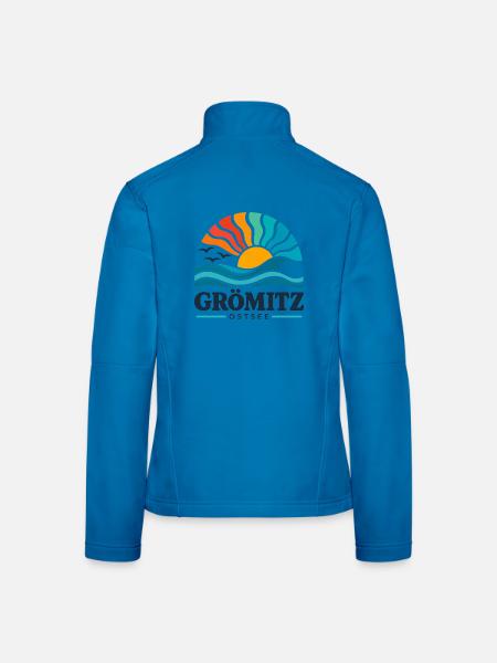 Grömitz - Ostsee - Deutschland - Riesenrad - Frauen Softshelljacke - Lichtblau - Hinten