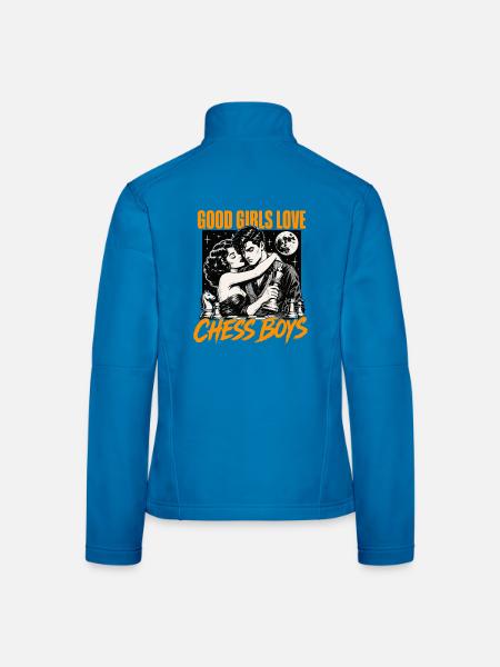 Love Schachspieler Schachspiel Schachbrett Schach - Frauen Softshelljacke - Lichtblau - Hinten