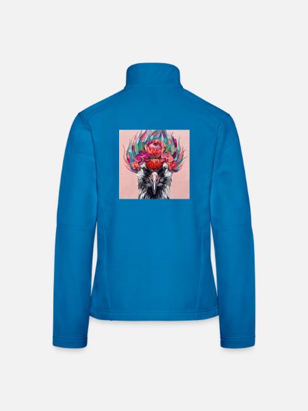 Kranich in Farbe - Frauen Softshelljacke - Lichtblau - Hinten
