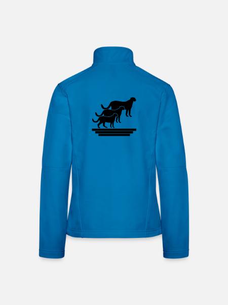 Geparden Trio - Frauen Softshelljacke - Lichtblau - Hinten
