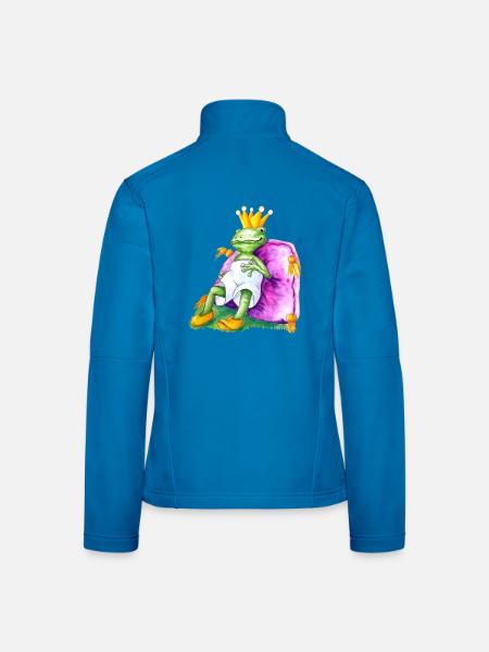 Froschkönig auf royalem Samtkissen - Frauen Softshelljacke - Lichtblau - Hinten