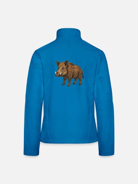 Europäische Wildschweine - Frauen Softshelljacke - Lichtblau - Hinten
