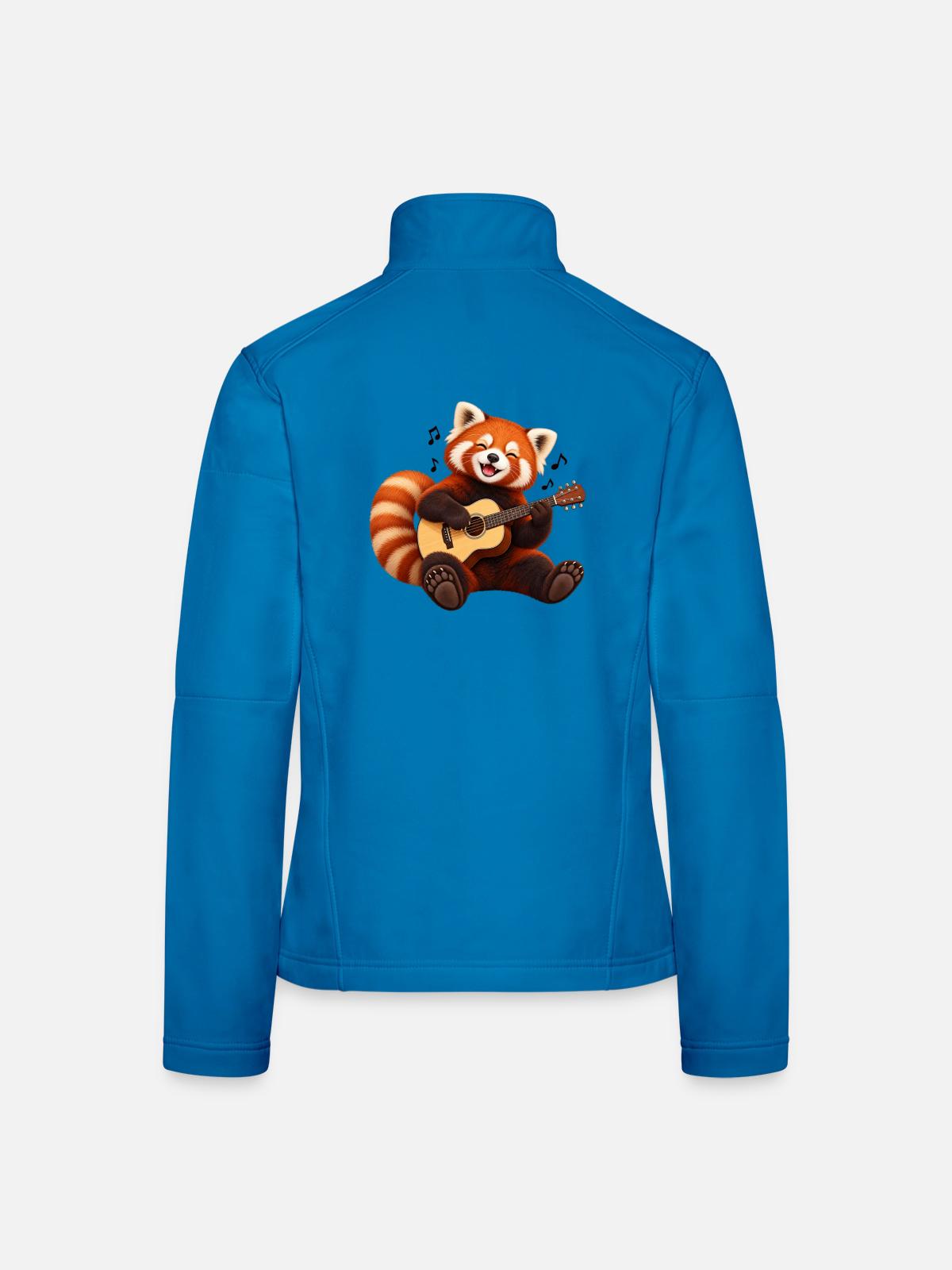 Gitarrenspielender Red Panda - Frauen Softshelljacke - Lichtblau - Hinten
